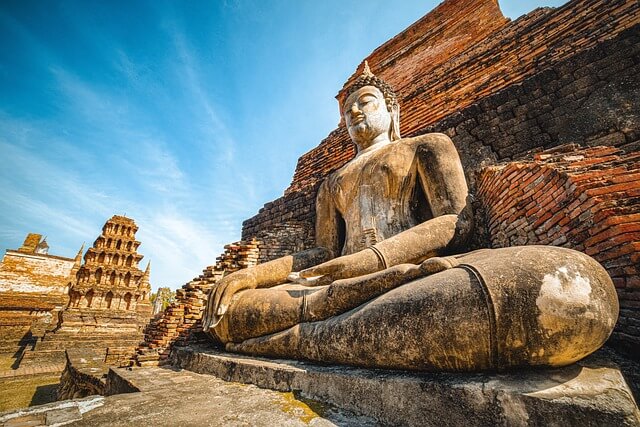 Buddha statue in an ancient Hindu temple